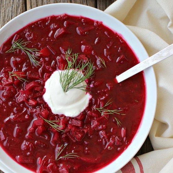 Perfectly Delicious Beet Borscht