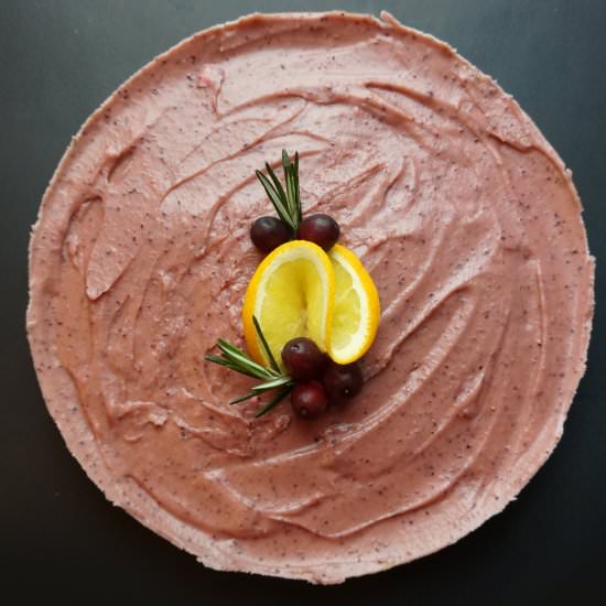 Raw Cranberry Cheesecake