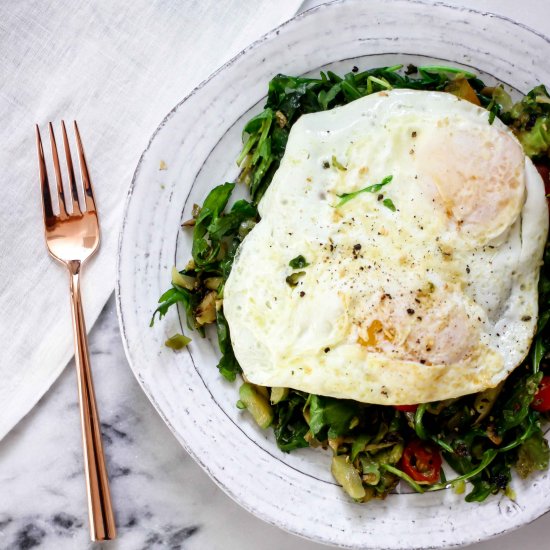 Winter Brussels and Arugula Salad