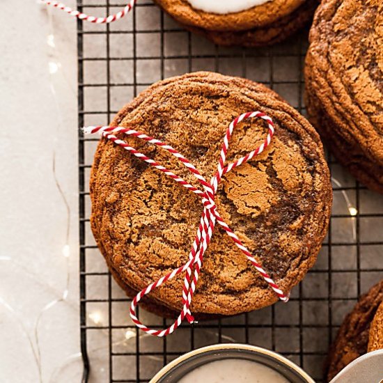 Giant Ginger Cookies with Icing