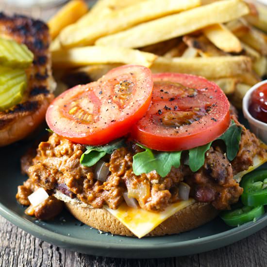 Slow Cooker Chili Cheese Sloppy Joe