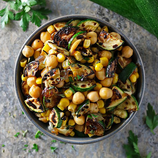 Charred Zucchini & Onion Salad