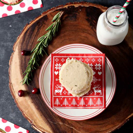 Ginger Rosemary Shortbread Cookies