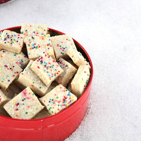 Eggless Funfetti Shortbread Tidbits