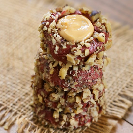 Red Velvet Thumbprint Cookies