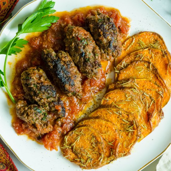 Lebanese Kefta in Tomato Sauce