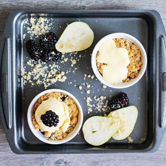 Pear & Blackberry Crumble