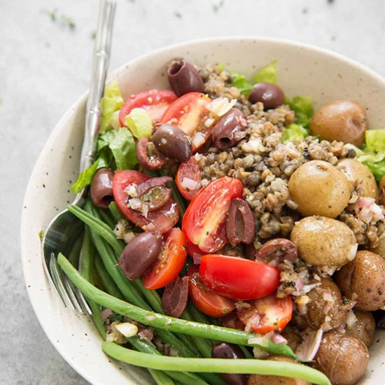 Vegan Lentil Nicoise Salad