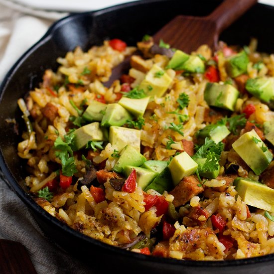 Skillet Hash Browns with Sausage