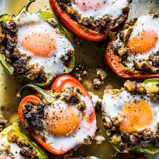 Egg + Sausage Stuffed Peppers