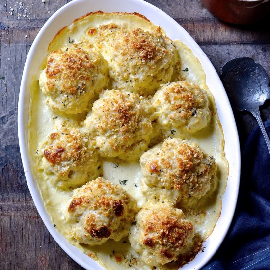 Whole Roast Cauliflower Cheese