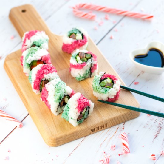 Candy Cane Sushi