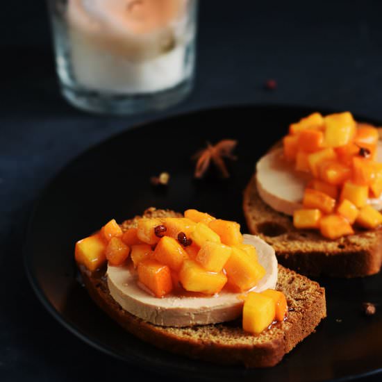 Spiced Persimmon Chutney on Toasts