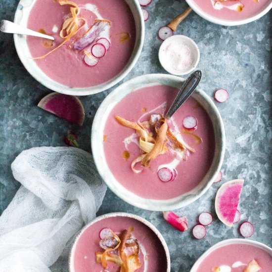 Radish and parsnip soup