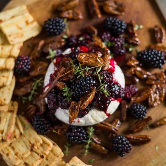 Baked camembert with blackberries