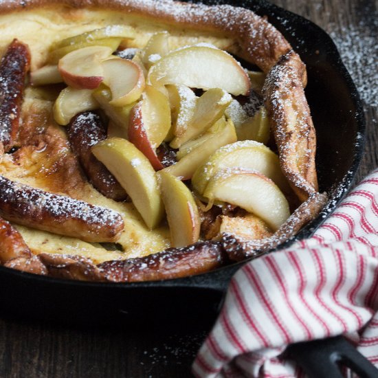 Sausage and Apple Dutch Baby