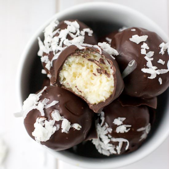 Dark Chocolate Coconut Truffles