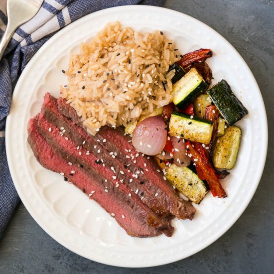 Sheet Pan Sesame Soy Steak