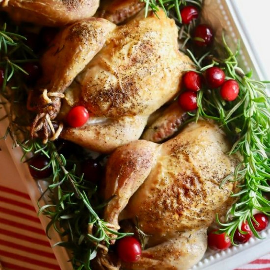 Game Hens with Cranberry Stuffing