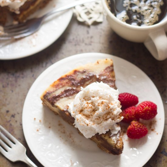 Vegan Mocha Swirl Cheesecake