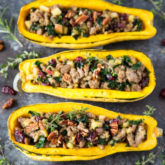 Sausage Stuffed Delicata Squash