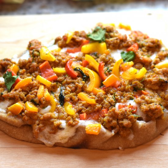 Keema Naan Pizza- Indian Spiced