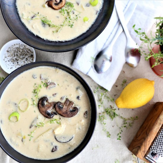 Cream of Mushroom Tarragon Soup