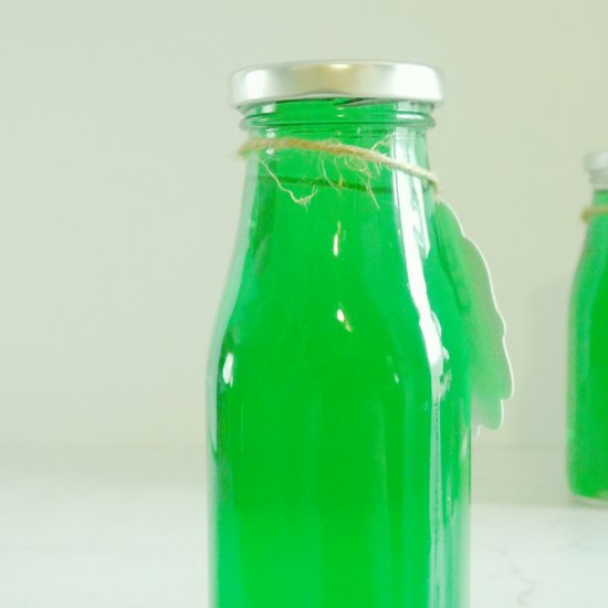 Homemade Bottles of Creme de Menthe