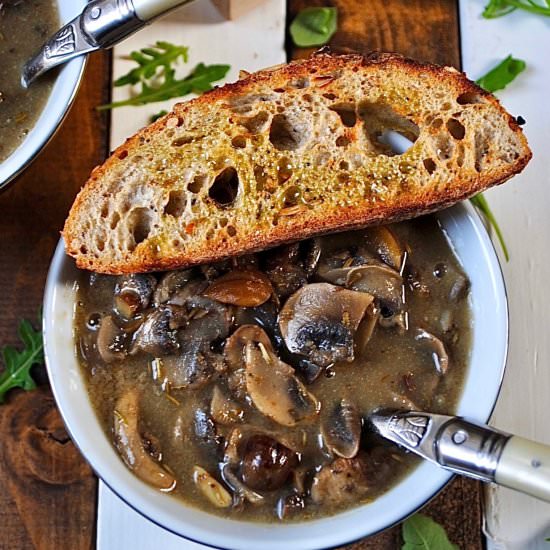 Mushroom Chestnut Soup with Truffle