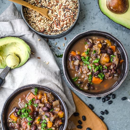 Vegan Slow Cooker Black Bean Soup