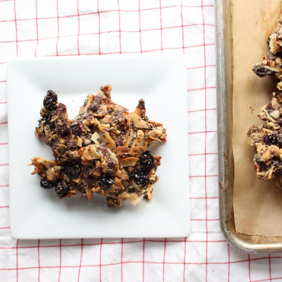 Chia, cherry, and chocolate bark