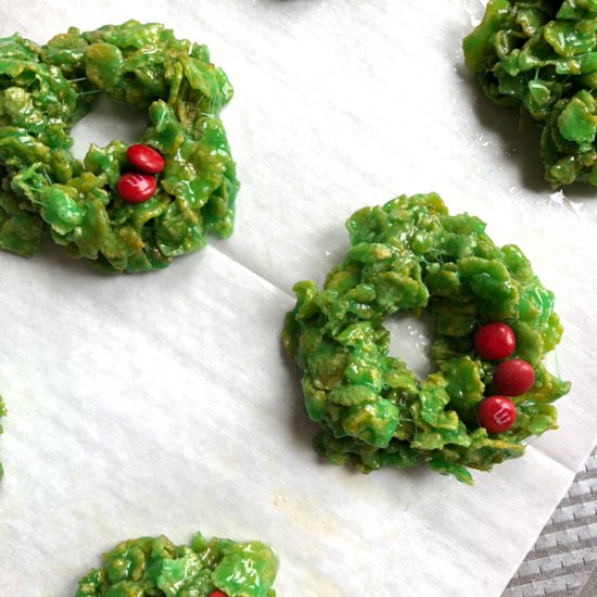 Marshmallow Christmas Wreath Treats