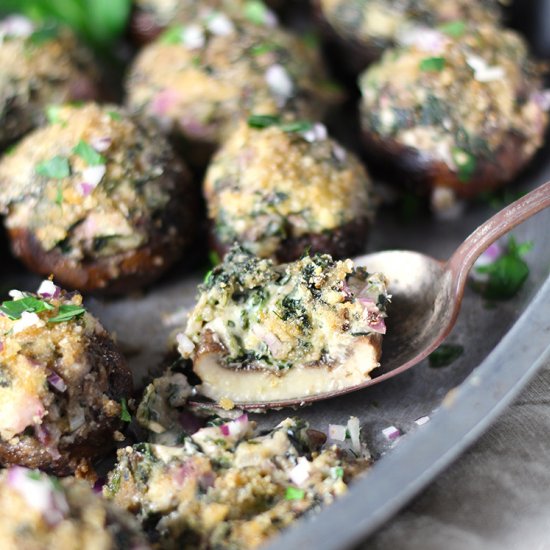 Spinach Parmesan Stuffed Mushrooms