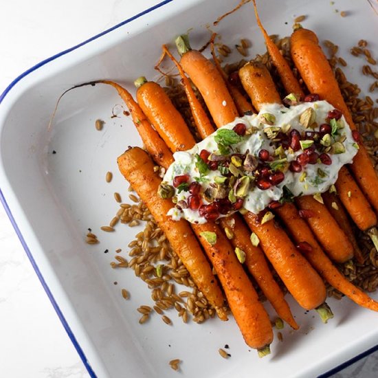 Roasted Baby Carrots with Farro