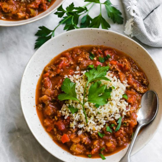 STUFFED PEPPER SOUP