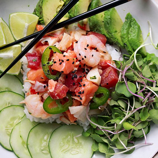 Mixed Seafood Poke Bowl