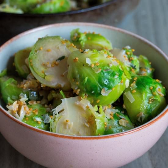 Sprouts with Walnuts and Shallots