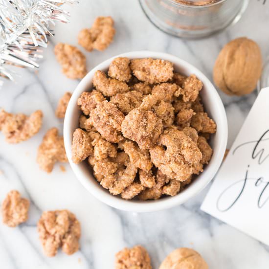 Cinnamon Sugar Candied Walnuts