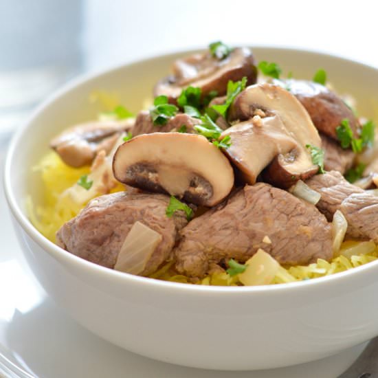 One Pan paleo Beef Stroganoff