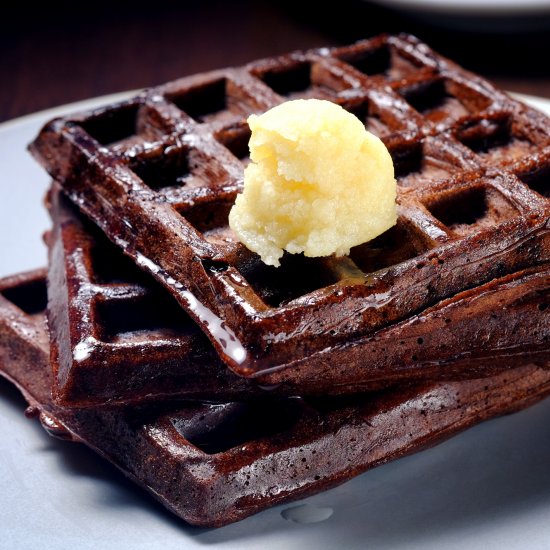 Dark Chocolate Waffles with Coconut