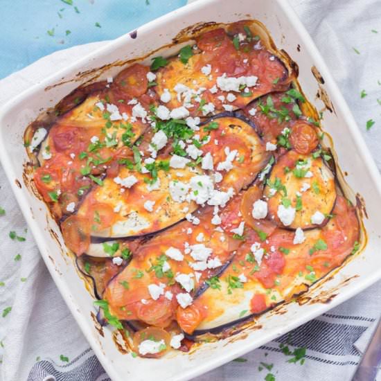 Baked Aubergine in Tomato Sauce