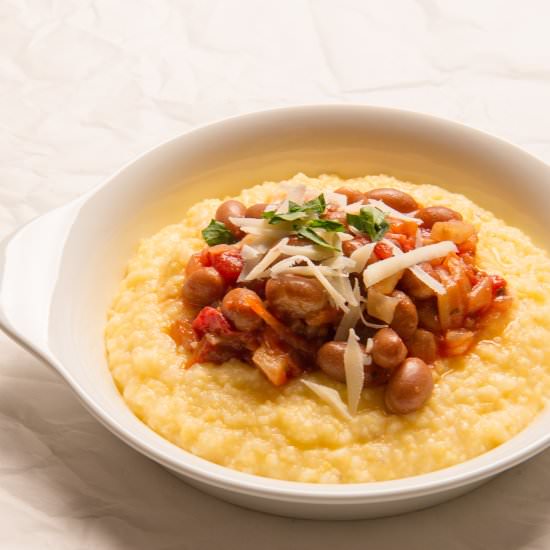 Cranberry Beans with Polenta