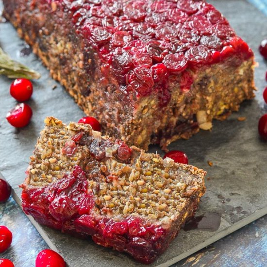 Cranberry Mushroom Lentil Loaf