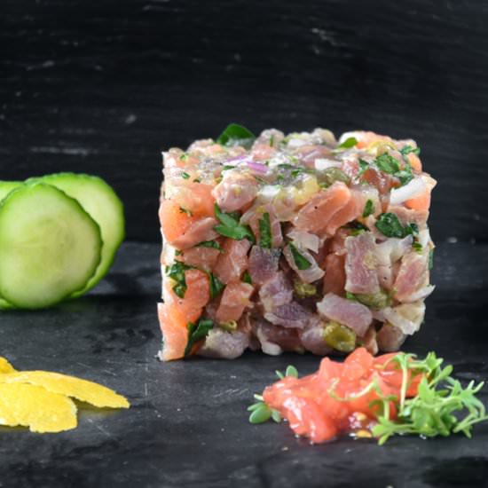 Tuna and salmon tartar