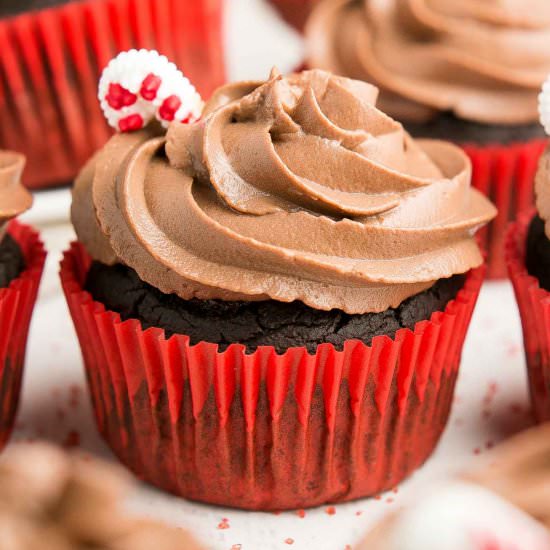 Healthy Peppermint Mocha Cupcakes