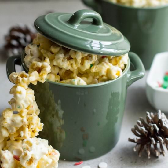 White Chocolate Covered Popcorn