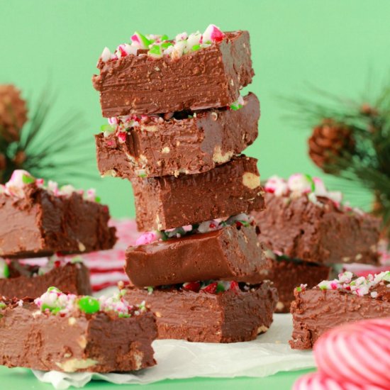 Vegan Chocolate Peppermint Fudge