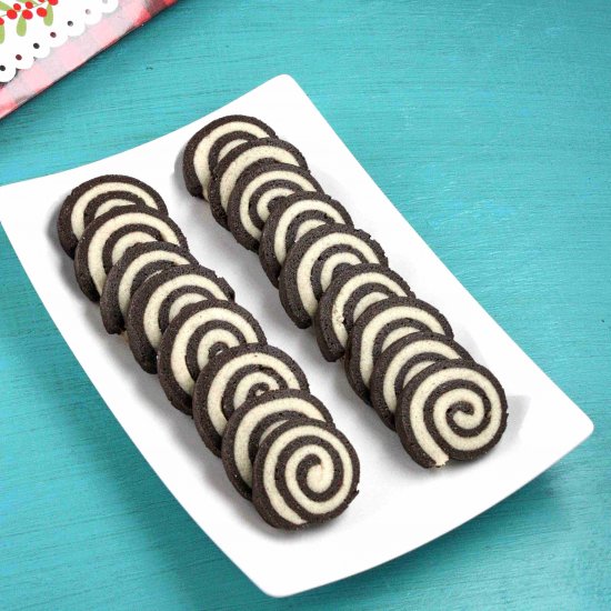 Eggless Easy Pinwheel Cookies