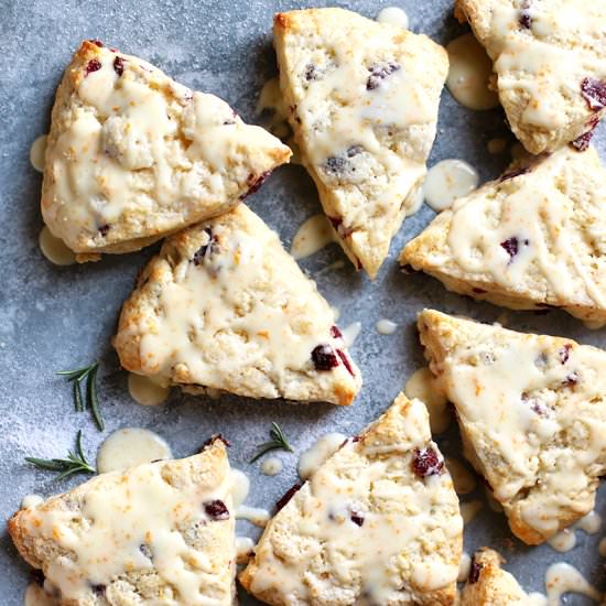 Cranberry Orange Cream Scones