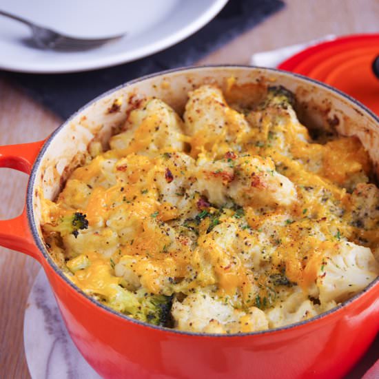 Cauliflower and Broccoli Cheese